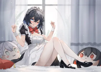 Seele Vollerei Honkai Impact 3rd Maid Outfit by Window - free anime wallpaper 5635×4012