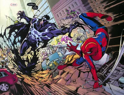 Spider-Man and Venom Battle in the City - free movies & tv wallpaper 7918×6080