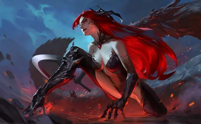 Red Dragon Warrior Fantasy Portrait - free gaming wallpaper 1920×1190
