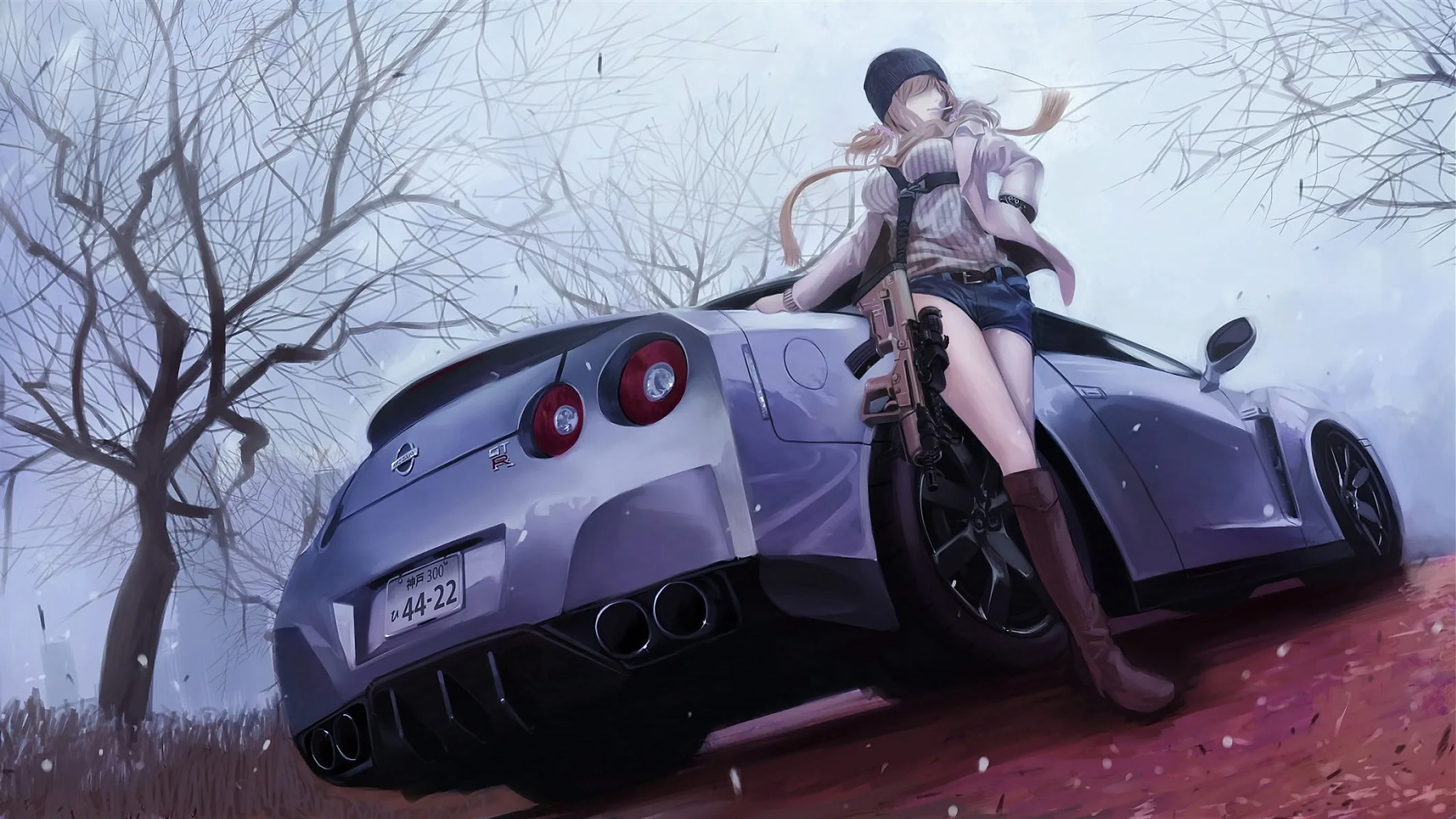 Anime Girl with Nissan GT-R