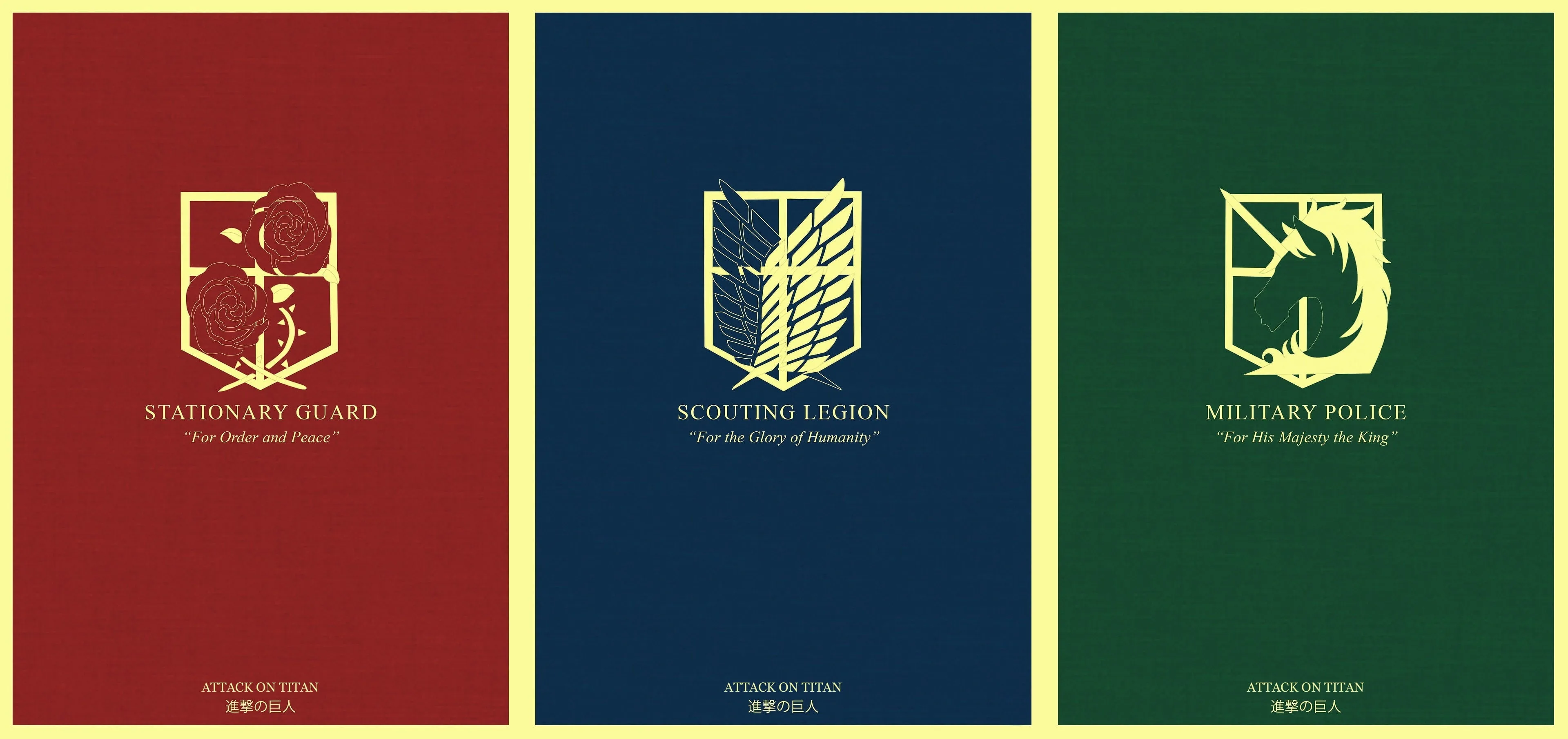 Attack On Titan Triple Logo Display