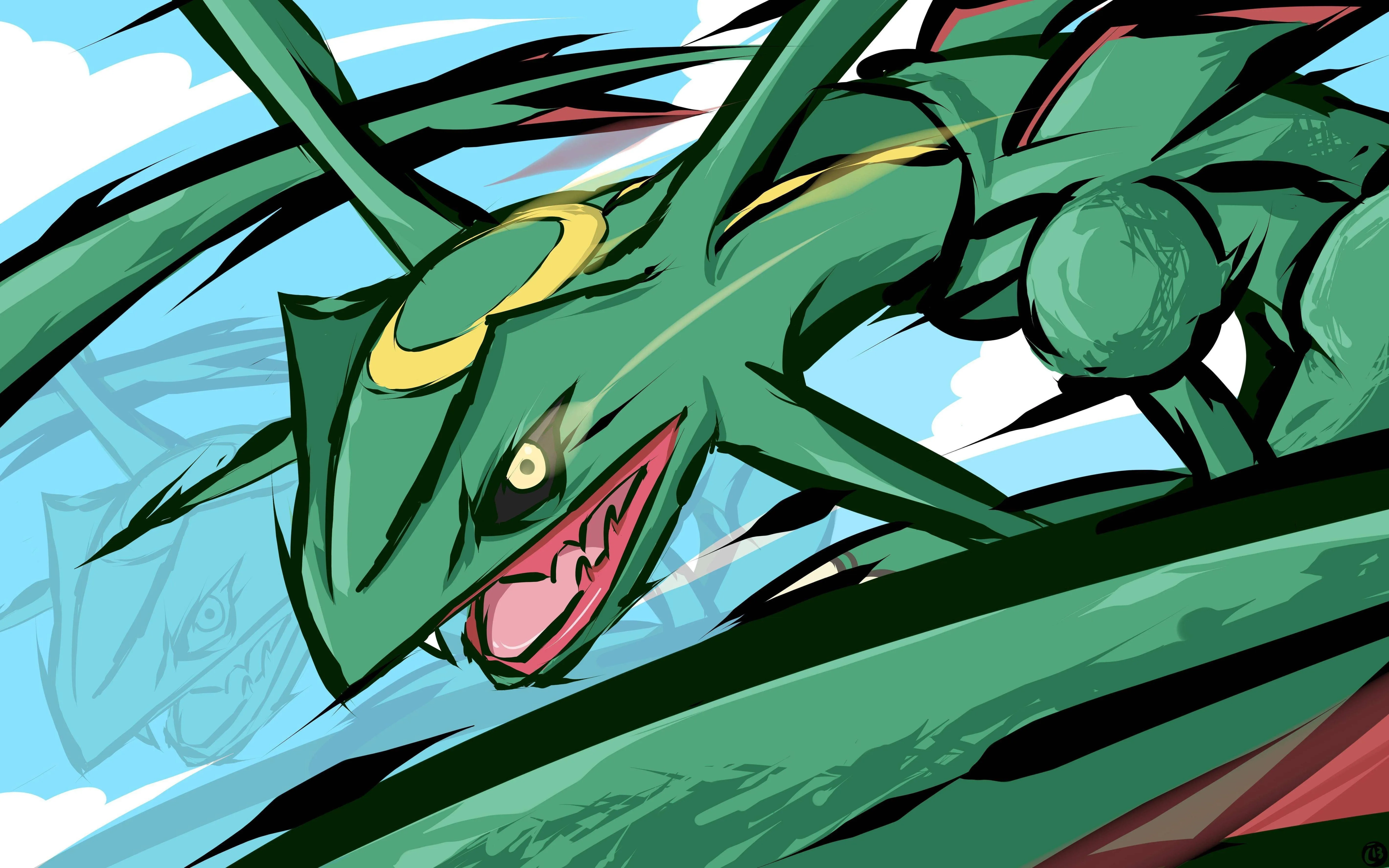 Rayquaza Vector Illustration in Nature