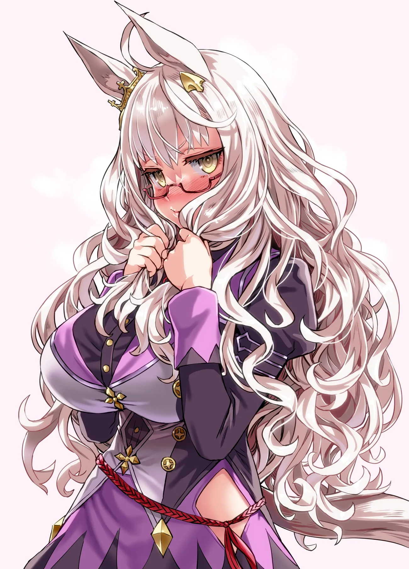 Embarrassed Horse Girl in Purple