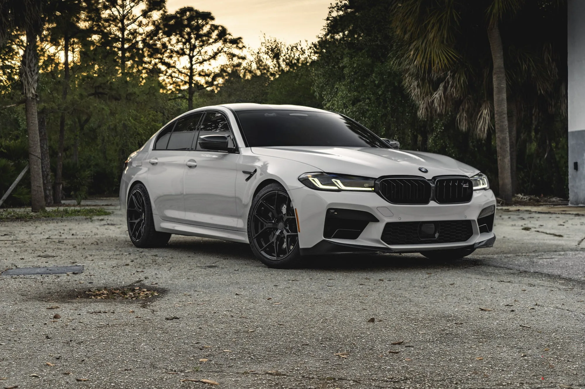 White BMW M5 F90 in Motion