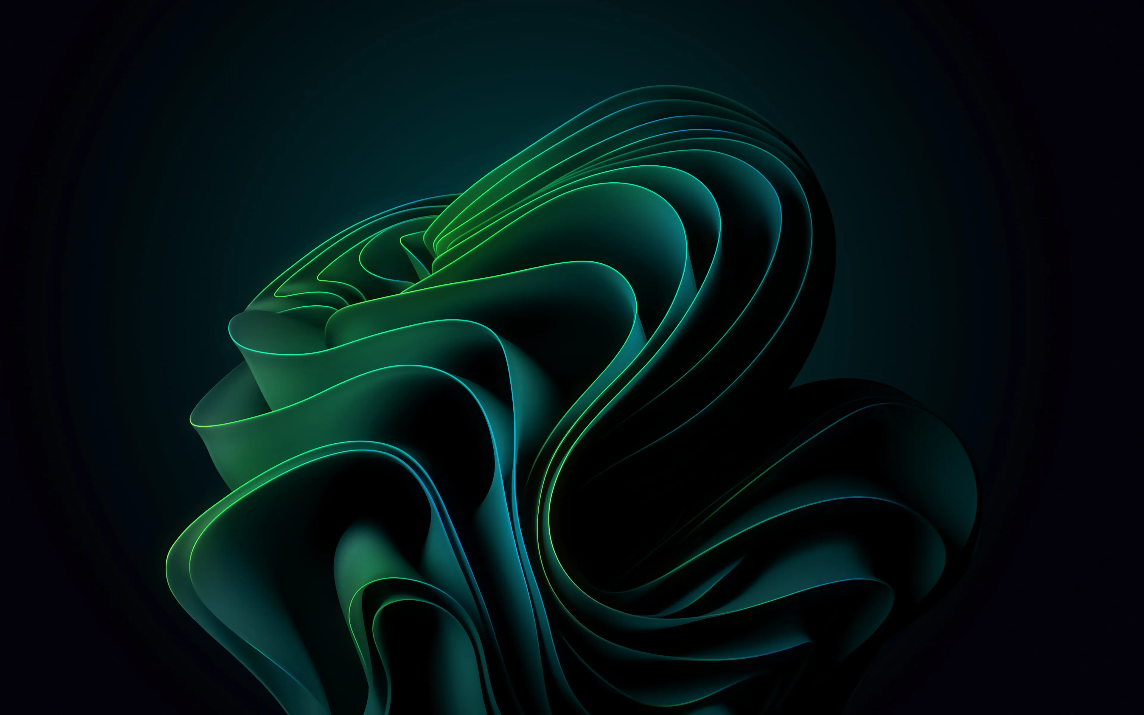 Emerald Flow Abstract Digital Art